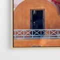 Obraz w ramie 50x70 - Błękit Morza i Białe Domki - Santorini, wyspa - rama drewno