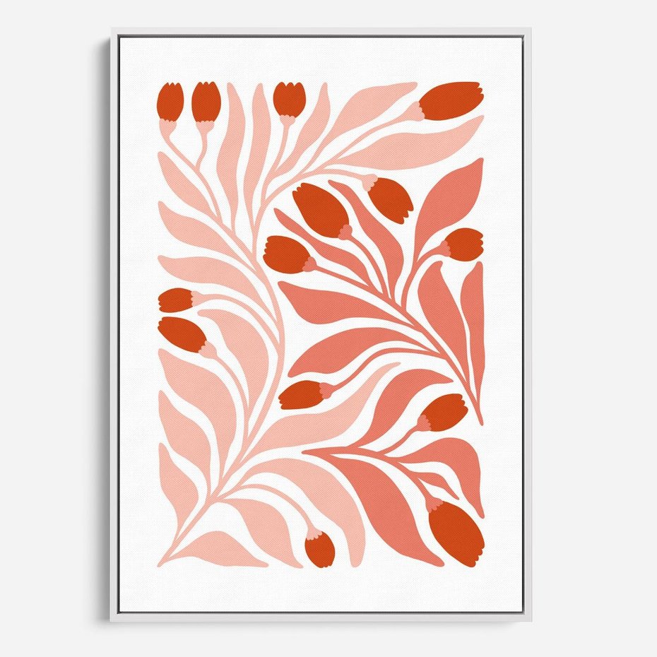 Obraz w ramie 70x100 - Nieskrępowane wyobraźnie kolorów - kwiaty, pastelowe kolory - rama biała