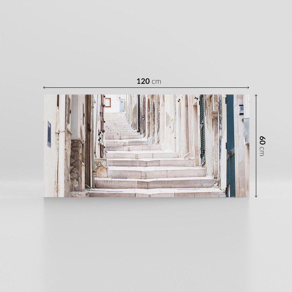 Obraz na płótnie 120x60 - Urokliwa uliczka w perspektywie - uliczka, perspektywa