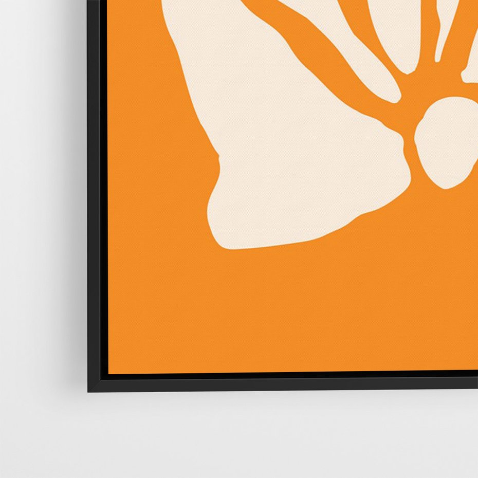 Obraz w ramie 50x70 - Wibracje Barw - abstrakcyjny boho plakat, pomarańczowe tło - rama czarna