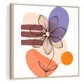 Obraz w ramie 50x50 - Migocące Odbicia Kwiatów - abstrakcyjna sztuka, plamy - rama drewno