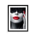 Plakat w ramie 30x40 - Piękno usta i szminka - usta, szminka - rama czarna