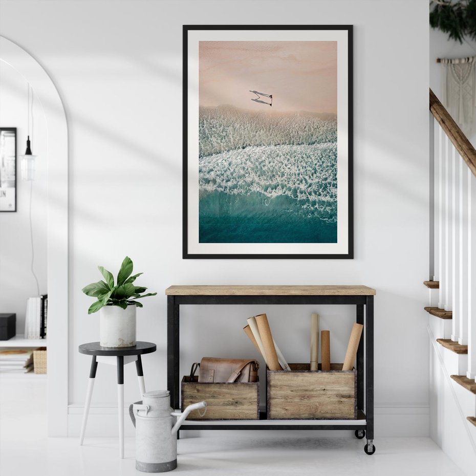 Plakat bez ramy 21x30 - Turkusowe Uroki - niebieskie turkusowe morze, plaża