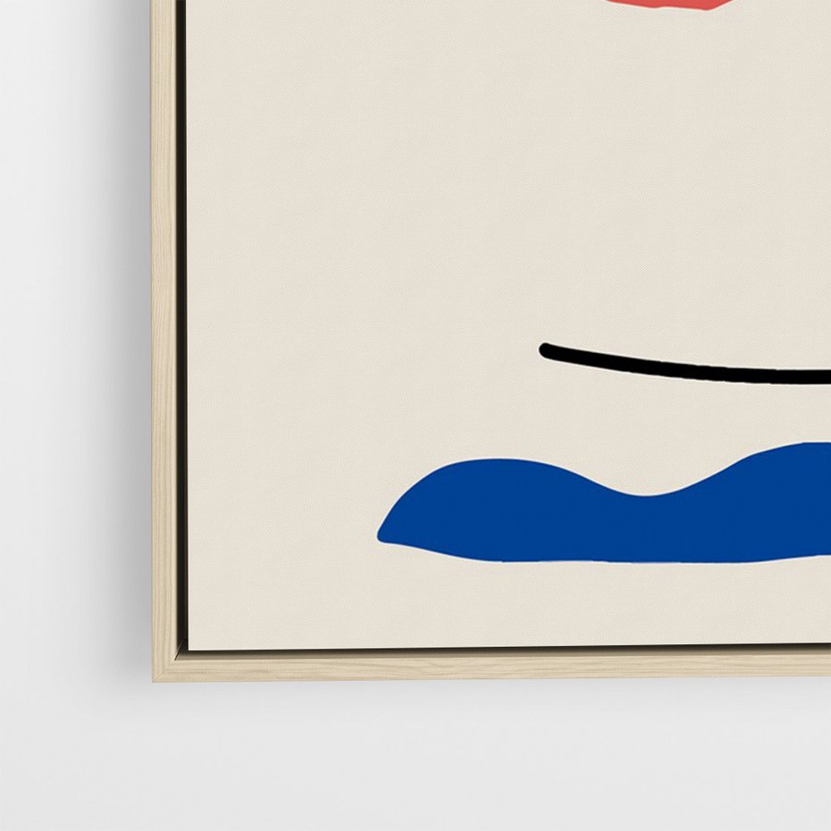 Obraz w ramie 80x120 - Taniec Przenikających Plam - abstrakcyjny obraz, przypomina twarz - rama drewno