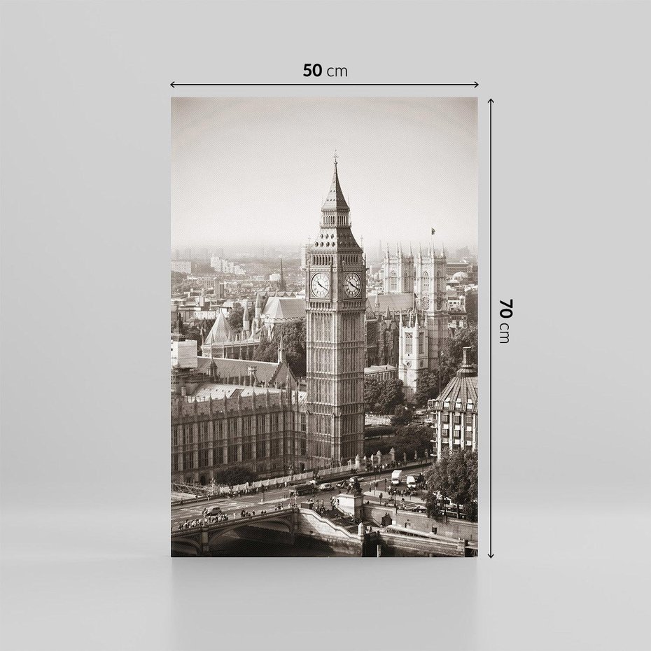 Obraz na płótnie 50x70 - Magiczna esencja Londynu: Big Ben i miasto - Big Ben, Londyn