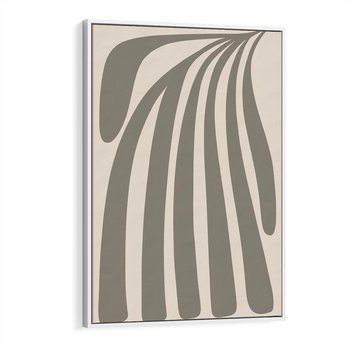 Obraz w ramie 50x70 - Beżowa Delikatność - nowoczesna sztuka, plakat modern - rama biała