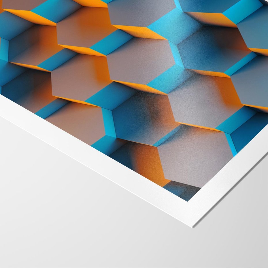 Plakat bez ramy 30x40 - Trójwymiarowa Gra - geometryczna, 3D