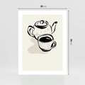 Plakat bez ramy 30x40 - Kawa w Minimalistycznym Szkicu - grafika, szkic