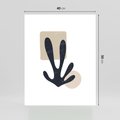 Plakat bez ramy 40x50 - Granatowa Odsłona - minimalistyczna nowczesna grafika, styl matisse