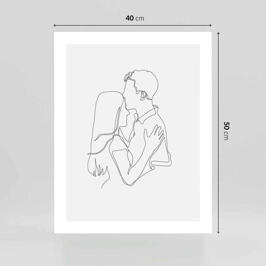 Plakat bez ramy 40x50 - Bezgraniczne Przenikanie - para zakochanych, kobieta i mężczyzna