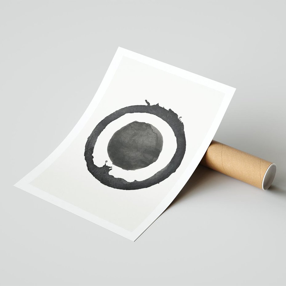 Plakat bez ramy 50x70 - Harmonijne Emocje - abstrakcyjne plamy okręgi, akwarelowe