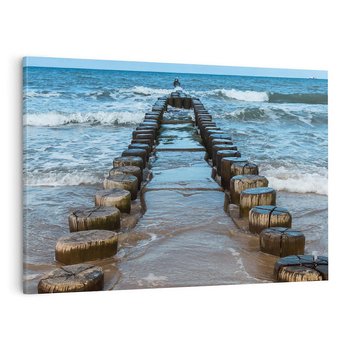 Obraz na płótnie 120x80 - Falochron na brzegu morza - falochron, morze