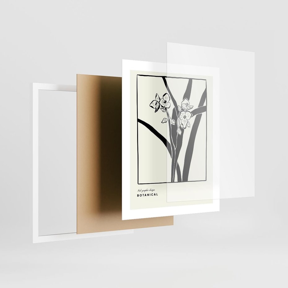 Plakat w ramie 40x50 - Symfonia kwiatowej ekspresji - kwiat, grafika - rama biała