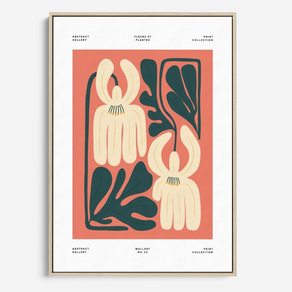 Obraz w ramie 50x70 - Migotliwe Echa - kwiaty, nowoczesna abstrakcja - rama drewno