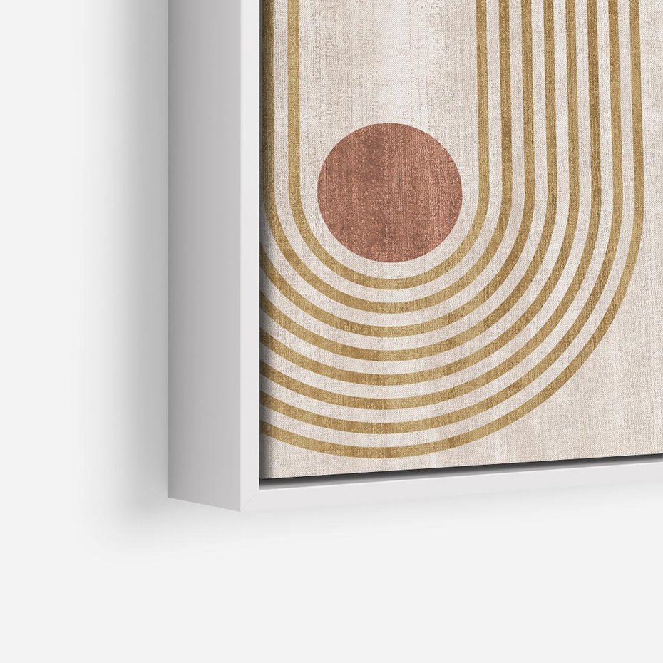 Obraz w ramie 80x80 - Melodia ukrytych snów - retro grafika, styl mid-century - rama biała