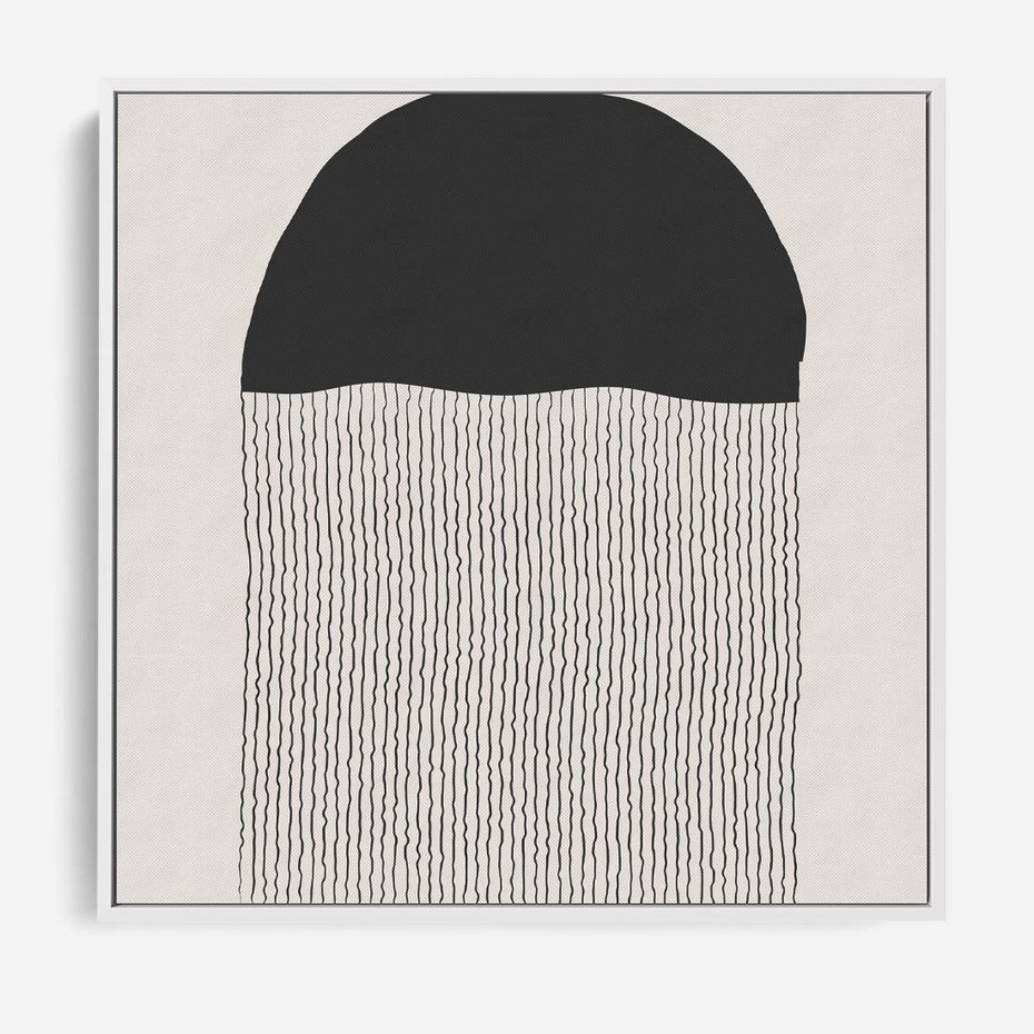 Obraz w ramie 50x50 - Wewnętrzne Widzenia - abstrakcyjna kompozycja, półkole - rama biała