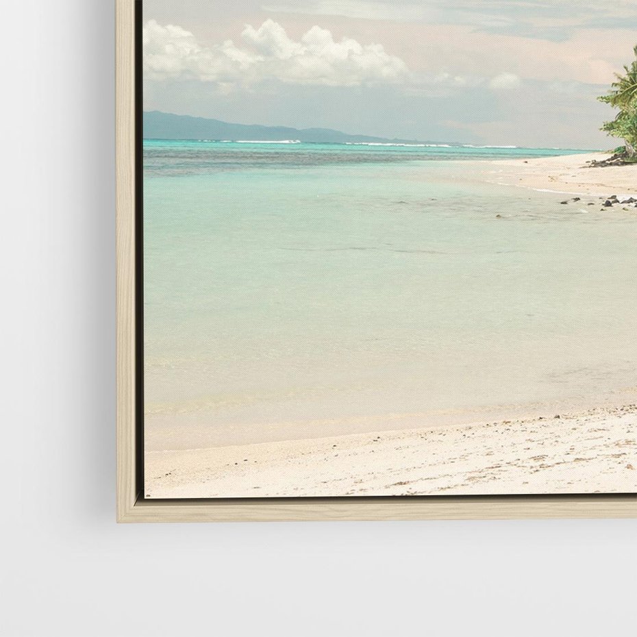 Obraz w ramie 80x80 - Uczta Egzotycznych Marzeń - fotografia, rajska plaża - rama drewno