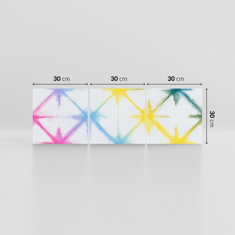 Obraz na płótnie 90x30 - Wibracje podświadomego hałasu - tęczowe kolorowe plamy, wybuchy