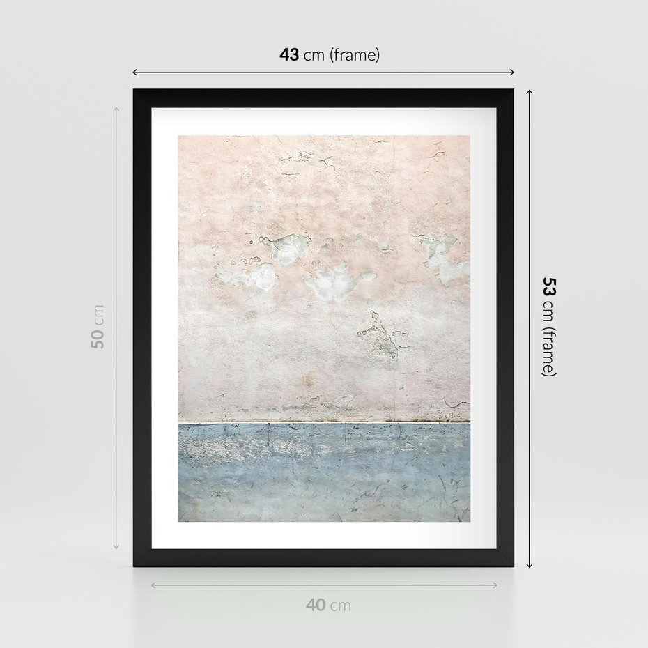 Plakat w ramie 40x50 - Obraz Starej Ściany z Delikatnymi Odcieniami - ściana, stara ściana - rama czarna
