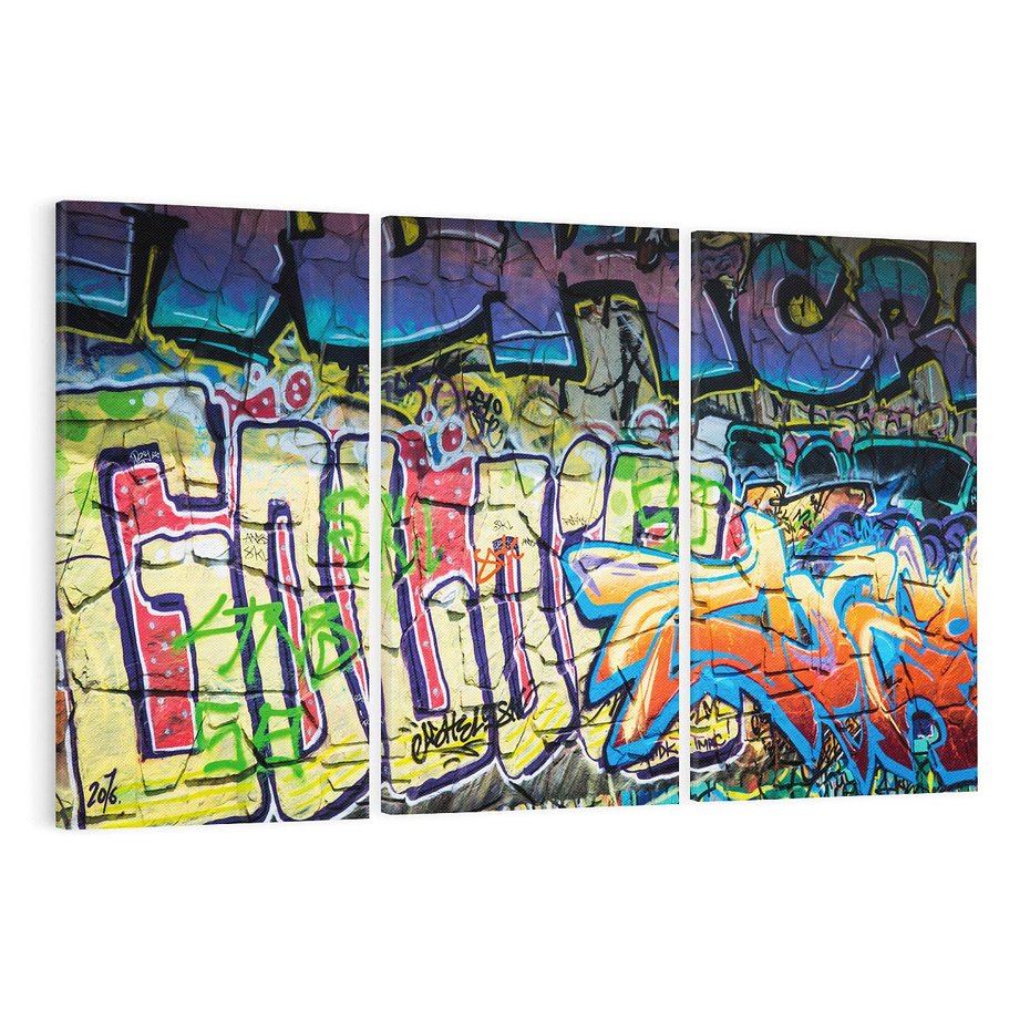 Obraz na płótnie 120x80 - Kolorowy wyraz - graffiti