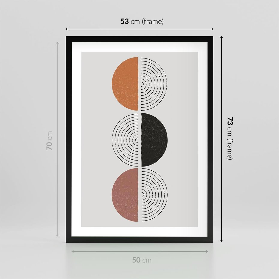 Plakat w ramie 50x70 - Eksperymenty z Geometrią - geometryczny plakat, sztuka nowoczesna - rama czarna