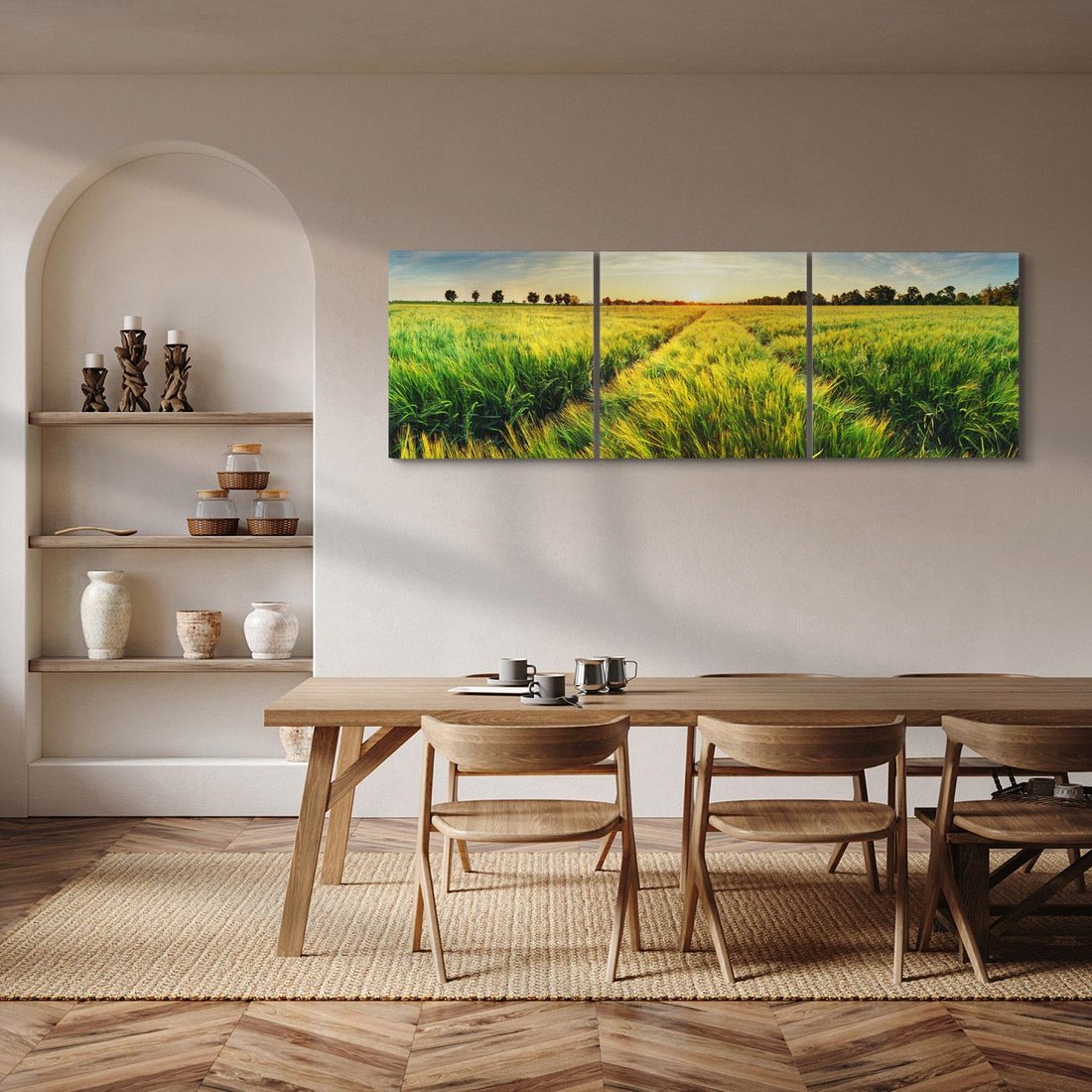 Obraz na płótnie 90x30 - Idylliczna łąka - łąka, natura