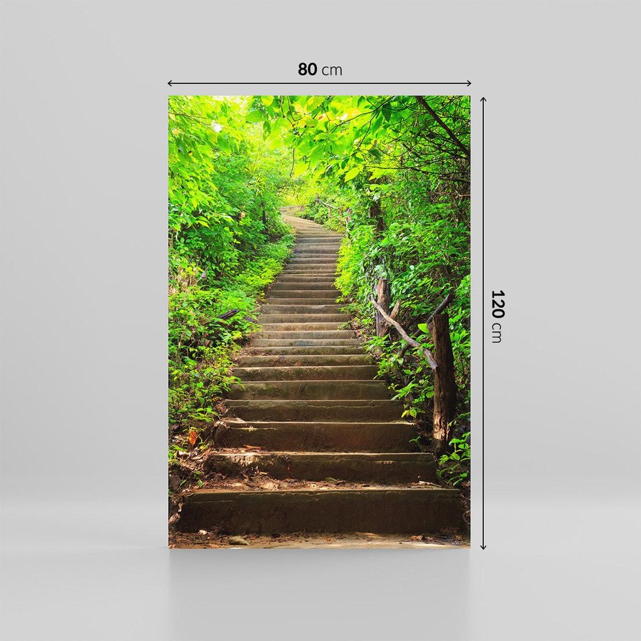 Obraz na płótnie 80x120 - Lasowa ścieżka pełna tajemnic - ścieżka, schody