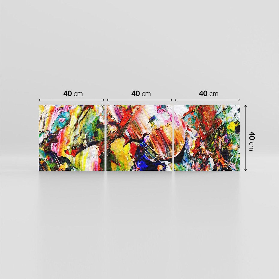 Obraz na płótnie 120x40 - Szalejące ognie kolorów - abstrakcja, farby olejne