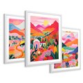 Zestaw obrazy w ramie 30x40 galeria - góry, pejzaż, krajobraz, boho - rama biała