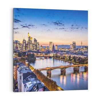 Obraz na płótnie 50x50 - Frankfurt - spotkanie tradycji i nowoczesności - Frankfurt, Niemcy