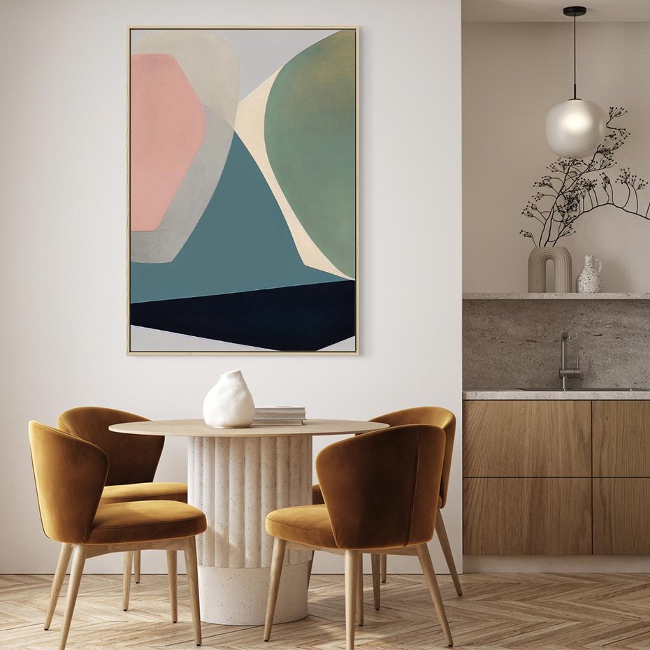 Obraz w ramie 80x120 - Szare Tło Plam - abstrakcyjne plamy, kształty - rama drewno