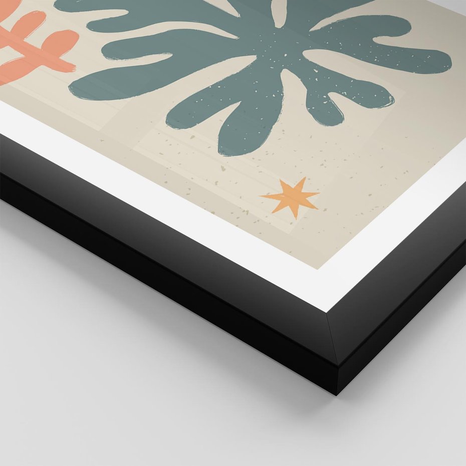 Plakat w ramie 50x70 - Rozbłysk Emanacji - boho formy, kształty - rama czarna