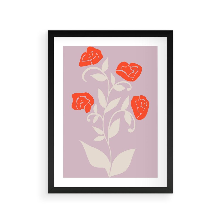 Plakat w ramie 30x40 - Migotliwe Widzenie Kwiatów - nowoczesny plakat, roślinne motywy - rama czarna