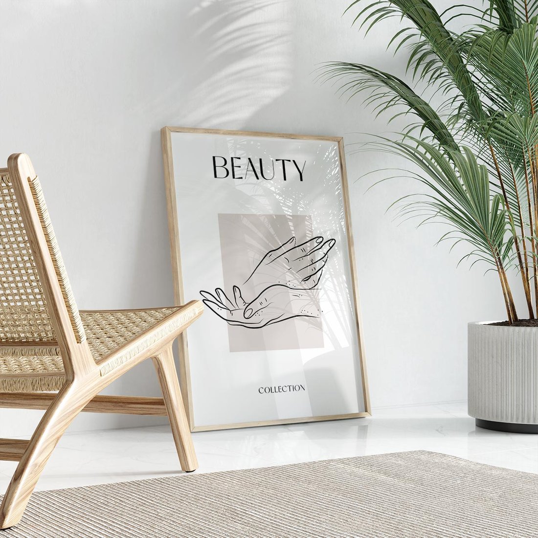 Plakat w ramie 40x50 - Wibracje Nieprzewidywalnych Form - bogo plakat, dłonie - rama drewno