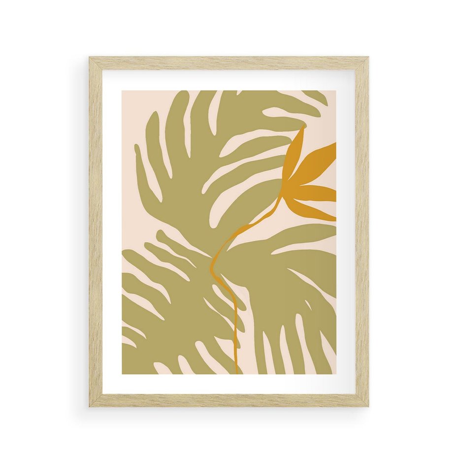 Plakat w ramie 40x50 - Konturem Zmiękczane - minimalistyczny obraz, nowoczesny - rama drewno