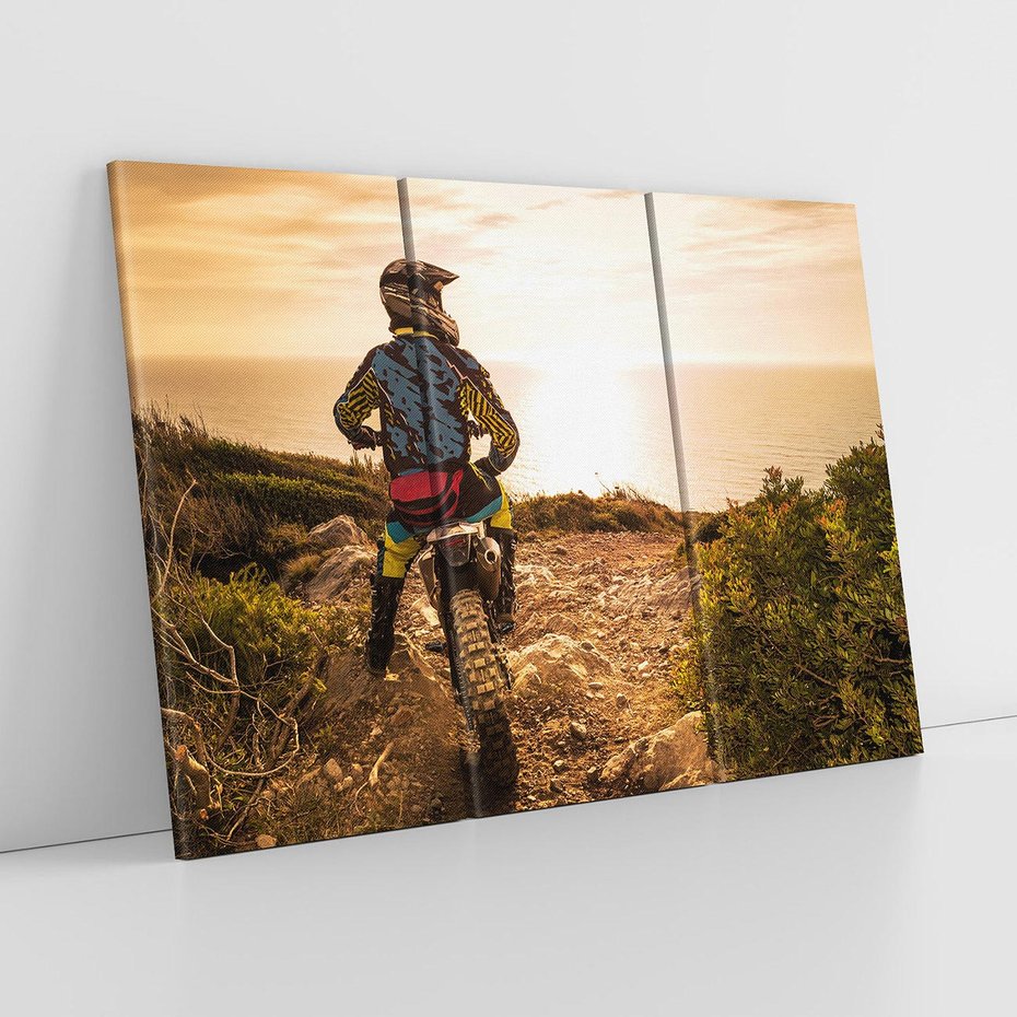 Obraz na płótnie 120x80 - Pasja i Dynamika - motocykl, cross