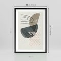 Plakat w ramie 50x70 - Geometria w Beżowych Odcieniach - abstrakcja, geometria - rama czarna