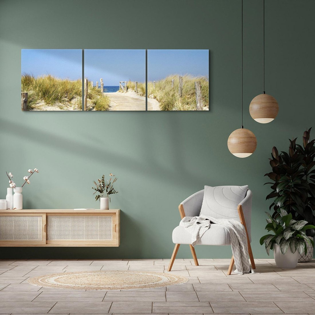 Obraz na płótnie 150x50 - Plaża: magia morza i wydm - plaża, morze