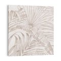 Obraz na płótnie 70x70 - Odsłonięte liściowe wspomnienia - monochromatyczne, kolory sepii
