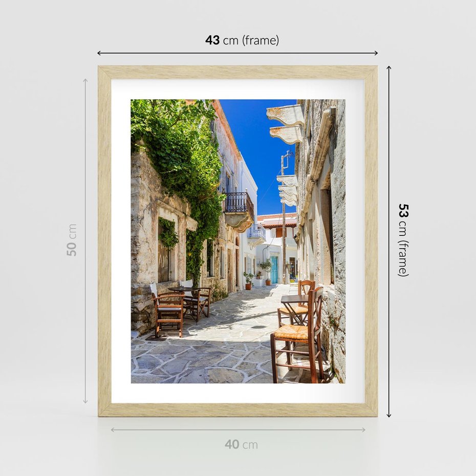 Plakat w ramie 40x50 - Magiczny Spacer - uliczka, perspektywa - rama drewno