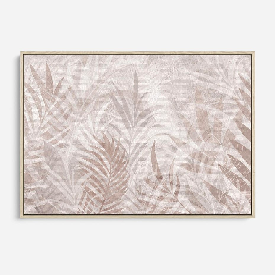 Obraz w ramie 120x80 - Pejzaż zaklętych uczuć - monochromatyczne, w odcieniach beżu - rama drewno