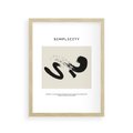 Plakat w ramie 30x40 - Prostota w kształcie - abstrakcja, maźnięcie farbą - rama drewno