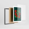 Plakat w ramie 30x40 - Księga Odbić - abstrakcyjna kwiatowa kompozycja, zielone  mocne tło - rama czarna