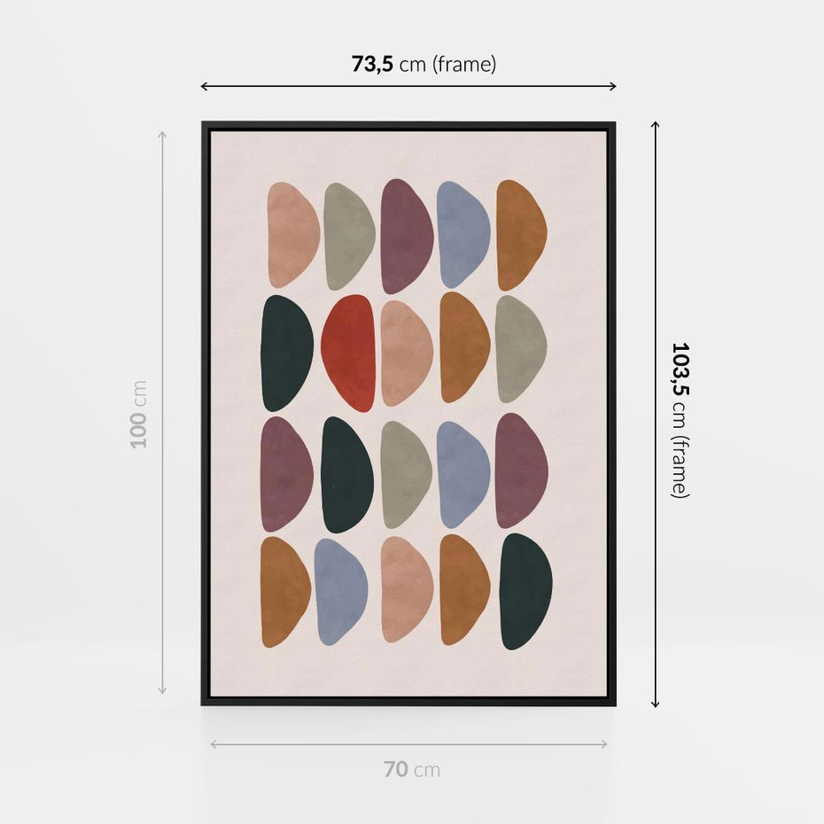 Obraz w ramie 70x100 - Granice Boho - abstrakcyjny obraz, geometryczna kompozycja - rama czarna