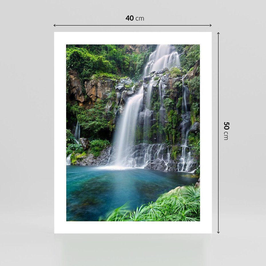 Plakat bez ramy 40x50 - Tropikalny Wodospad - wodospad, tropikalny