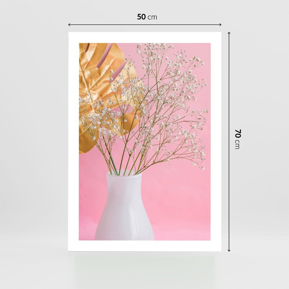 Plakat bez ramy 50x70 - Przyjemność Złotej Natury - złote, liście