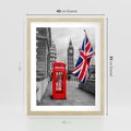 Plakat w ramie 40x50 - Londyńska Budka przy Big Benie - Londyn, budka - rama drewno