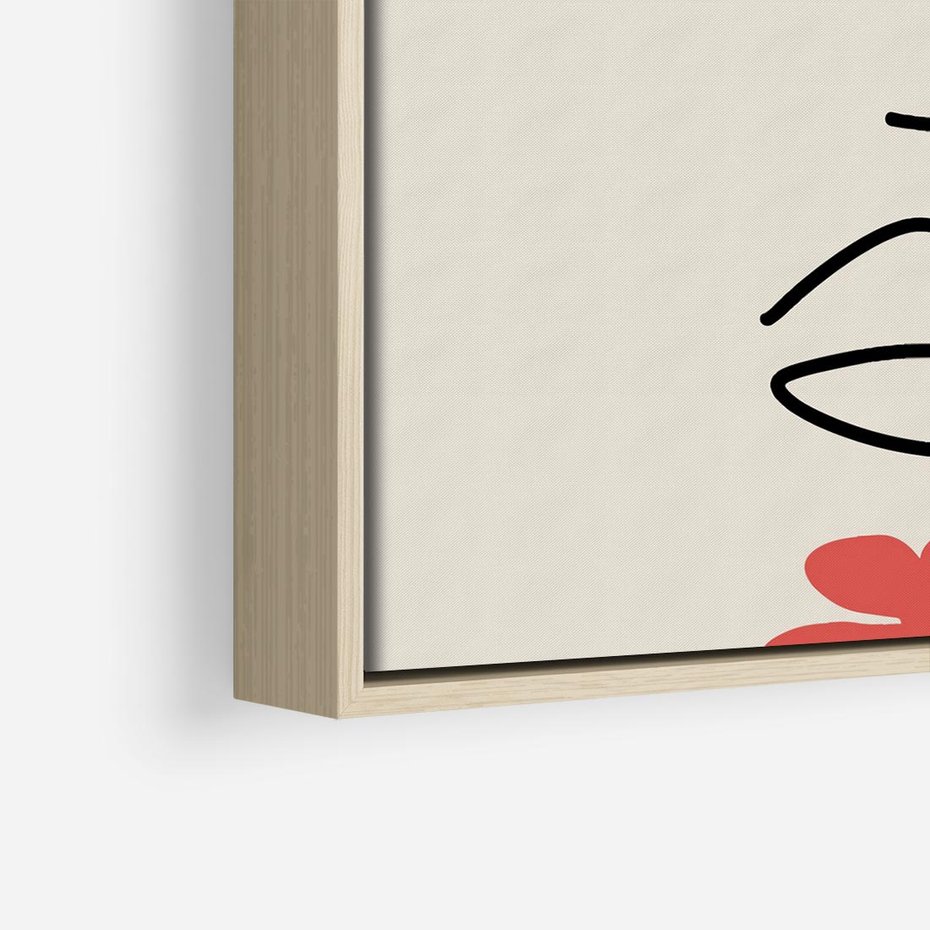 Obraz w ramie 50x50 - Impresje Plam - abstrakcyjny obraz, przypomina twarz - rama drewno