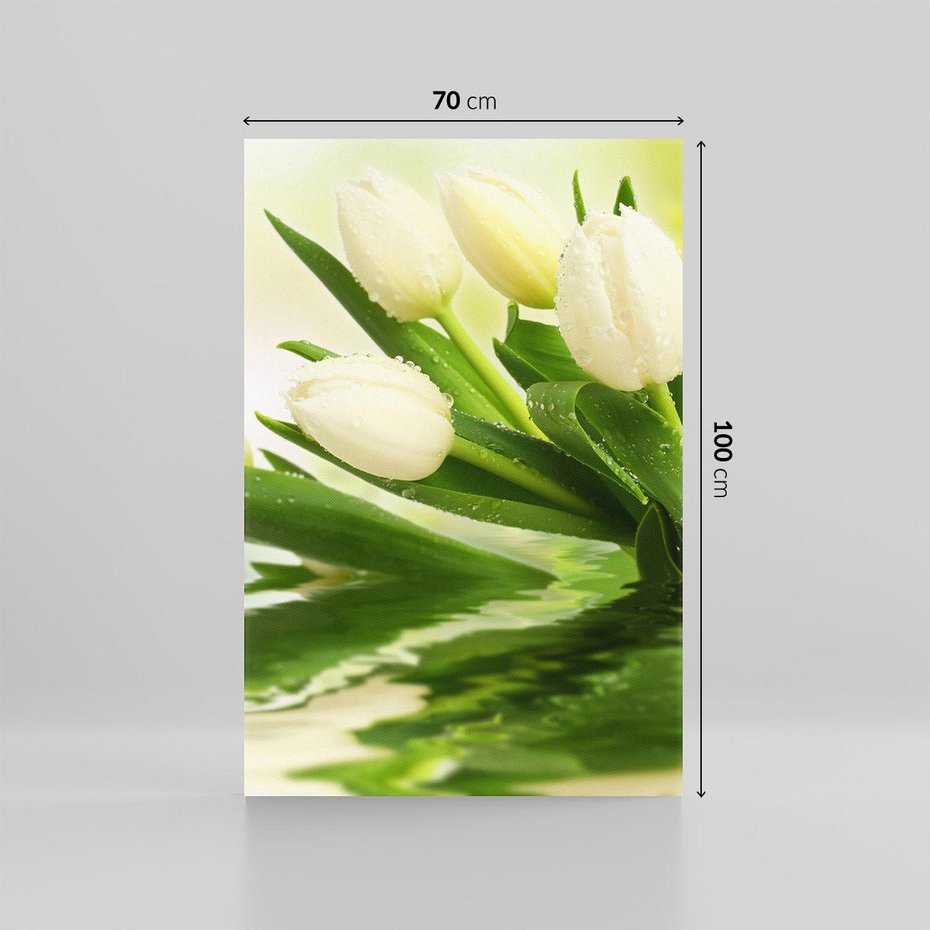 Obraz na płótnie 70x100 - Białe Piękno - białe, tulipany