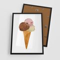 Plakat w ramie 50x70 - Slodki Raj Lodziarni - lody, deser - rama czarna